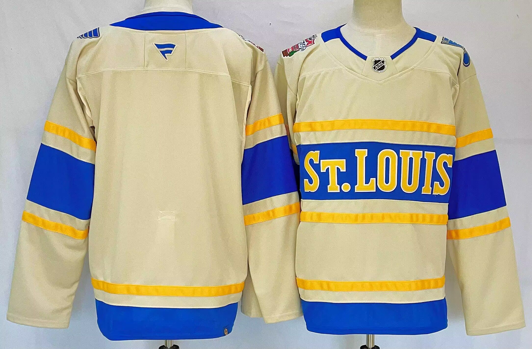Men St.Louis Blues Blank Cream 2025 Home Premier Player NHL Jersey->st.louis blues->NHL Jersey